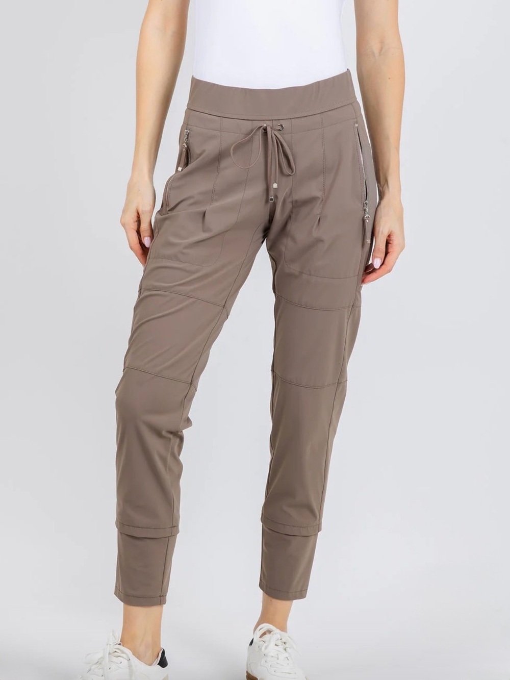 Raffaello Rossi Candy Taupe Jogger Pants Size 40 US 8/10 Stretch Athleisure